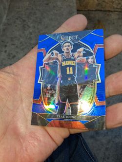 2022-23 Panini Select Basketball Trae Young #66 Concourse Blue Prizm Atlanta Hawks. Near Mint Condition