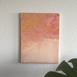 Sunset orange - Hand painted 14”x11” - Denver local artist