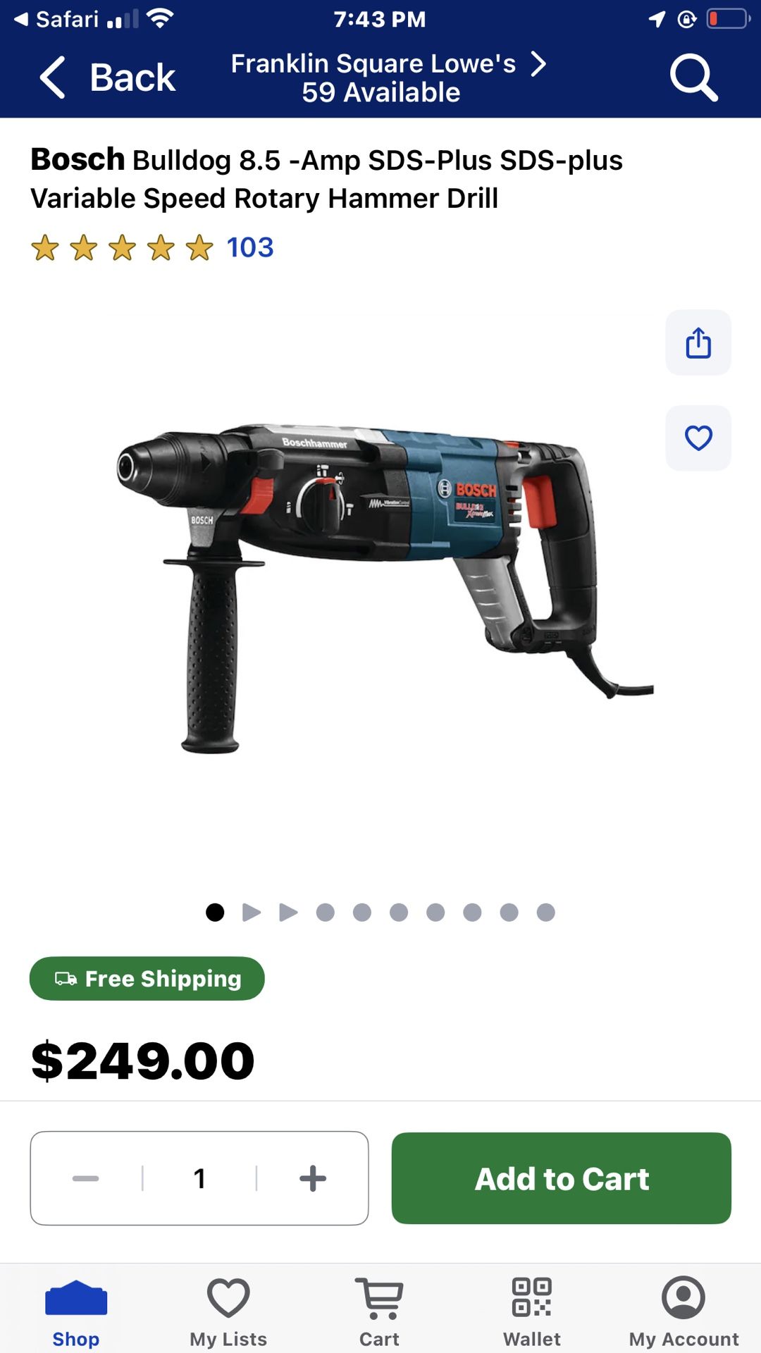 Bosch Rotary Hammer Drill