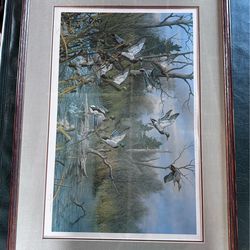 Signed Harry Adamson Duck Art - "Greenhead Exodus"