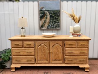 Natural Solid Oak Credenza/Sidebaord