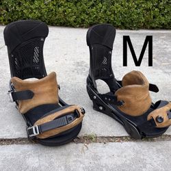Burton Malavita Leather Re:Flex snowboard bindings MEN'S MEDIUM