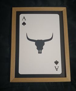 Bull longhorn skull art print Ace of Spades