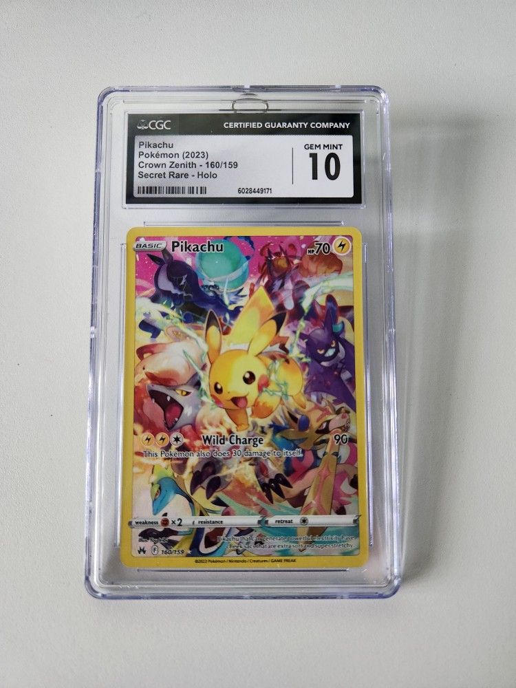 Pokemon Pikachu Crown Zenith Secret Rare 160/159 CGC 10
