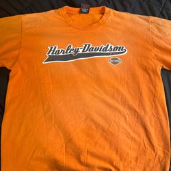 orange Harley Davidson shirt XL