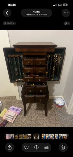 Lovely dark wood jewelry cabinet most jewelry pictured included