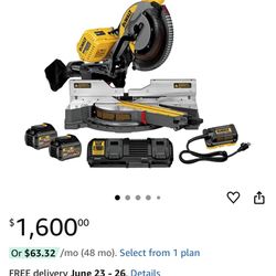 DEWALT FLEXVOLT 120V MAX* Miter Saw Kit, 12-Inch, Double Bevel, Compound, Sliding (DHS790AT2)