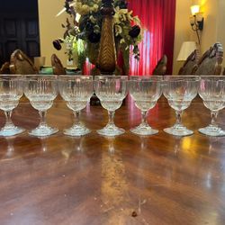 7 VINTAGE HEAVY MID CENTURY MODERN ART DECO COCKTAIL GLASS MCM