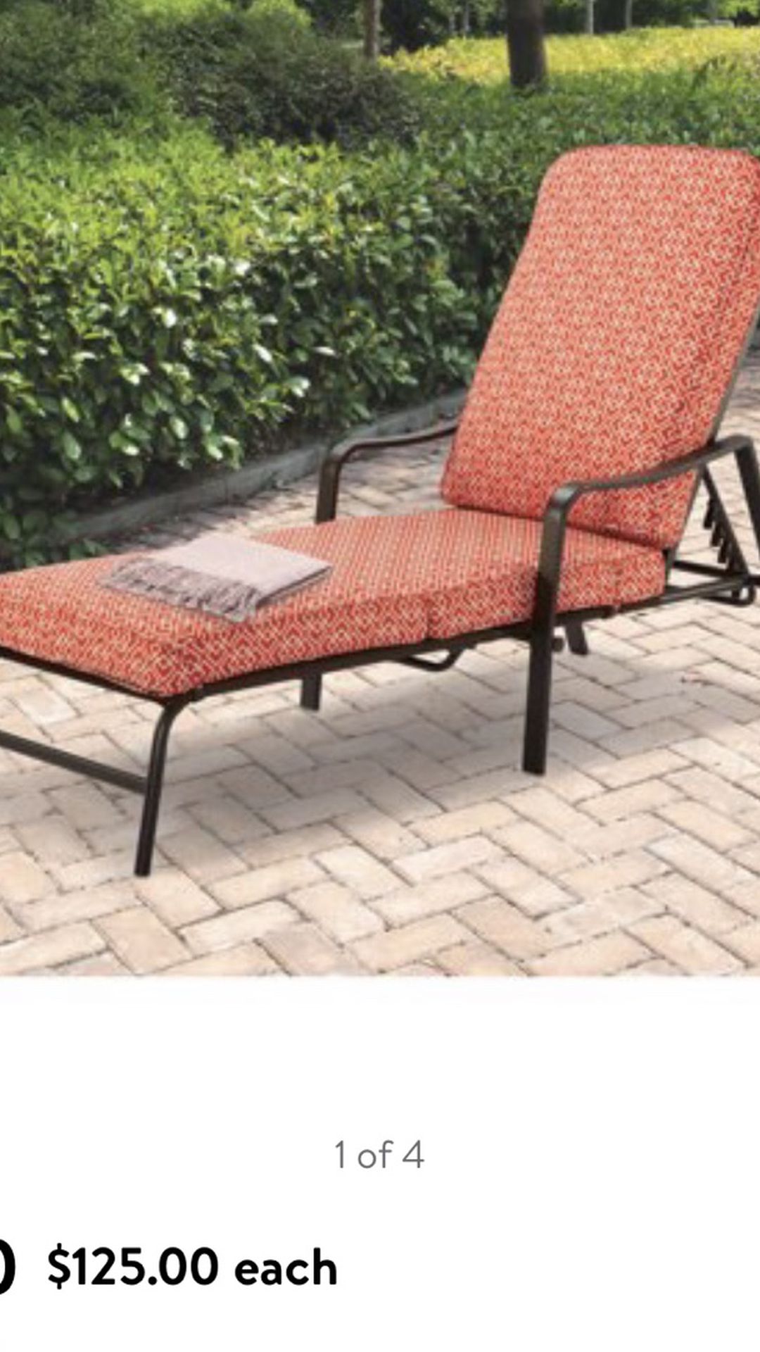 Mainstays Outdoor Patio Chaise Lounge
