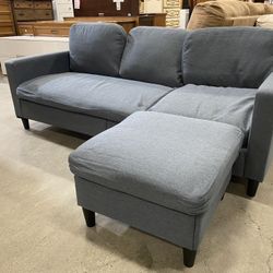 Blue Sofa W/ Ottoman