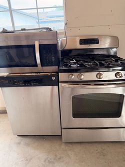 Range, microwave dishwasher