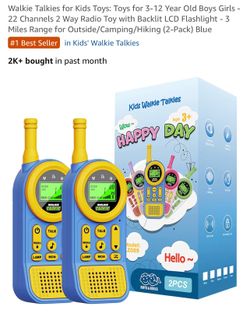 Walkie Talkies for Kids Toys: Toys for 3-12 Year Old Boys Girls - 22 Channels 2 Way Radio Toy with Backlit LCD Flashlight - 3 Miles Range for Outside/