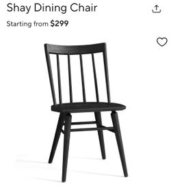 Pottery Barn Shay Dining Chair Black Wood 6 qty