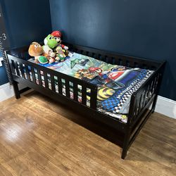 Black twin bed