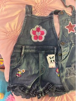 2 4T toddler girl overalls