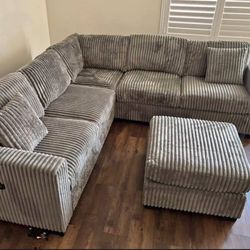 New Corduroy Sectional Couch / Free Delivery