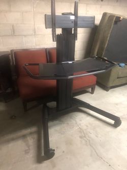 Computer monitor desk heavy duty on wheels