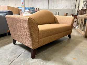Unique Fainting Couch with Asymmetrical Backrest and Geometric Novelty Printed Upholstery