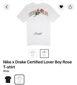 Nike x Drake Certified Lover Boy Rose T-shirt Size Medium