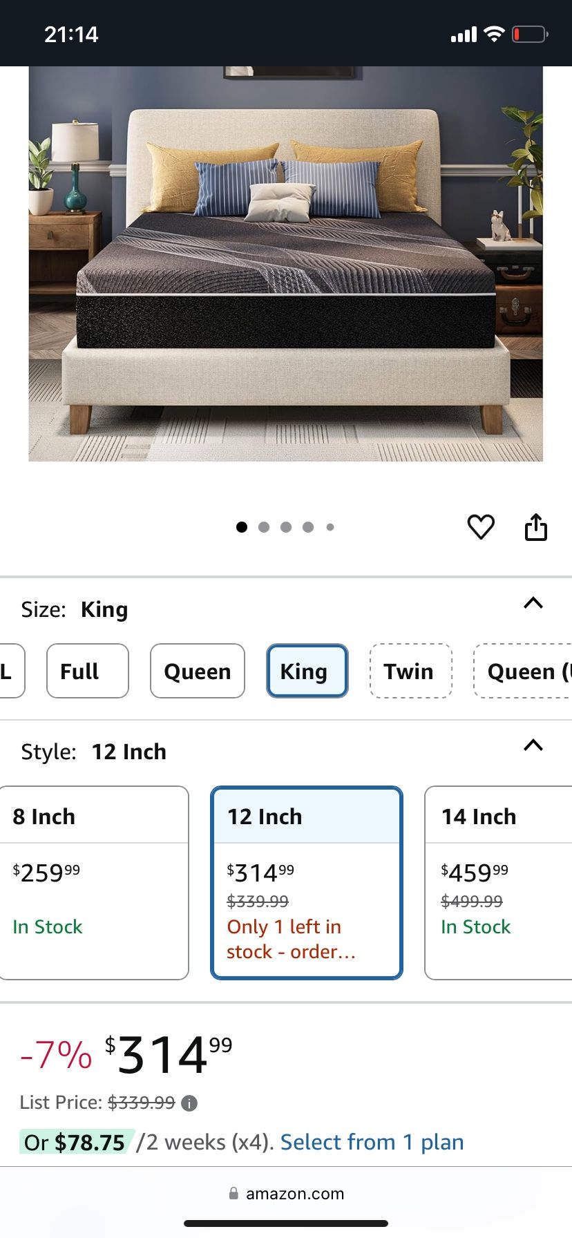King Mattress And Frame
