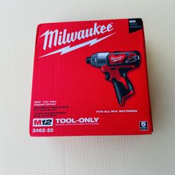 Milwaukee 2462-20 M12 12-Volt 1/4 inch Hex Impact Driver ( TOOL ONLY )