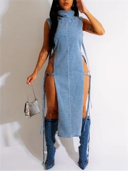 Denim women sexy dress new small