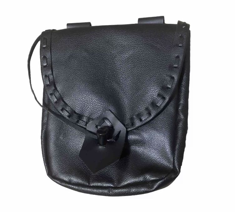 Leather Belt Pouch Medieval Renaissance Reenactment Cosplay Waist Belt Bag Black