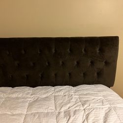 Queen Size Brown Velveteen Headboard