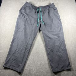 Figs Livingston Scrub Pants Women’s Plus Size 3XL Gray Wide Leg Stretch #2851