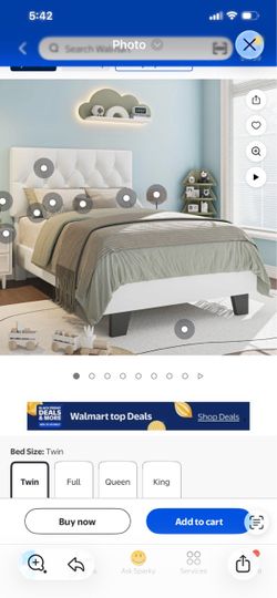 White twin bed