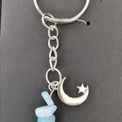 Blue Lace Agate keychain