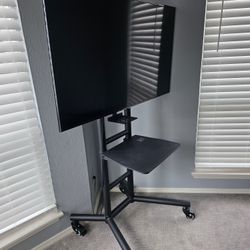 Universal Rolling TV Cart with Shelf - Fits 32"-70" Flat Screens