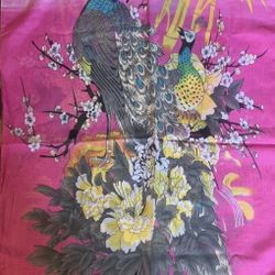 NEW LIANG DIAN Womens Scarf Pink Floral Peacock Print Chiffon Wrap Shawl / Scarf