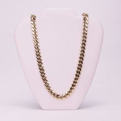 14k Yellow Gold 11.5mm CZ Pave Monaco Link Chain 24''