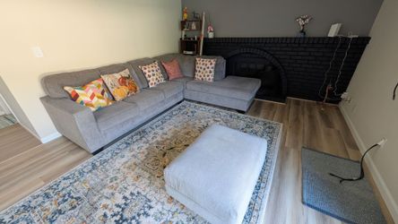 L shape Sectional Sofa with Ottoman