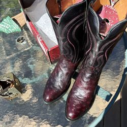 Men’s Ostrich, Cowboy Boots, Size 11 1/2. Never Worn.