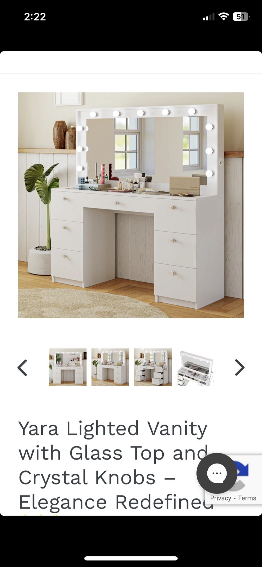 Lighted Vanity Desk