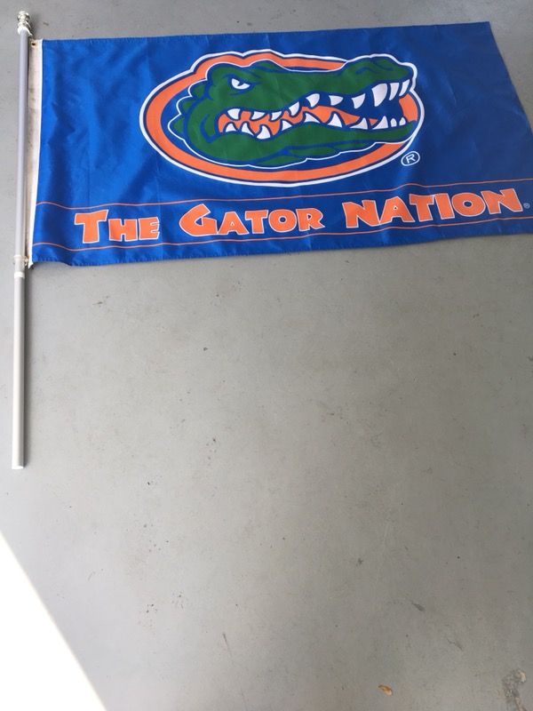 Florida gator nation flag with flagpole