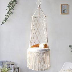 Bohemian Macrame Hand Woven Cat Hammock NEW!!