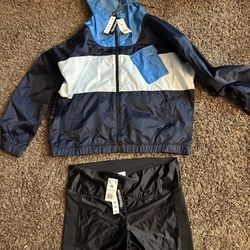 Core 10 by Reebok Women's High-Rise Shiny Bike Shorts and windbreaker jacket  Shorts size 2XL And Windbreaker size XL 