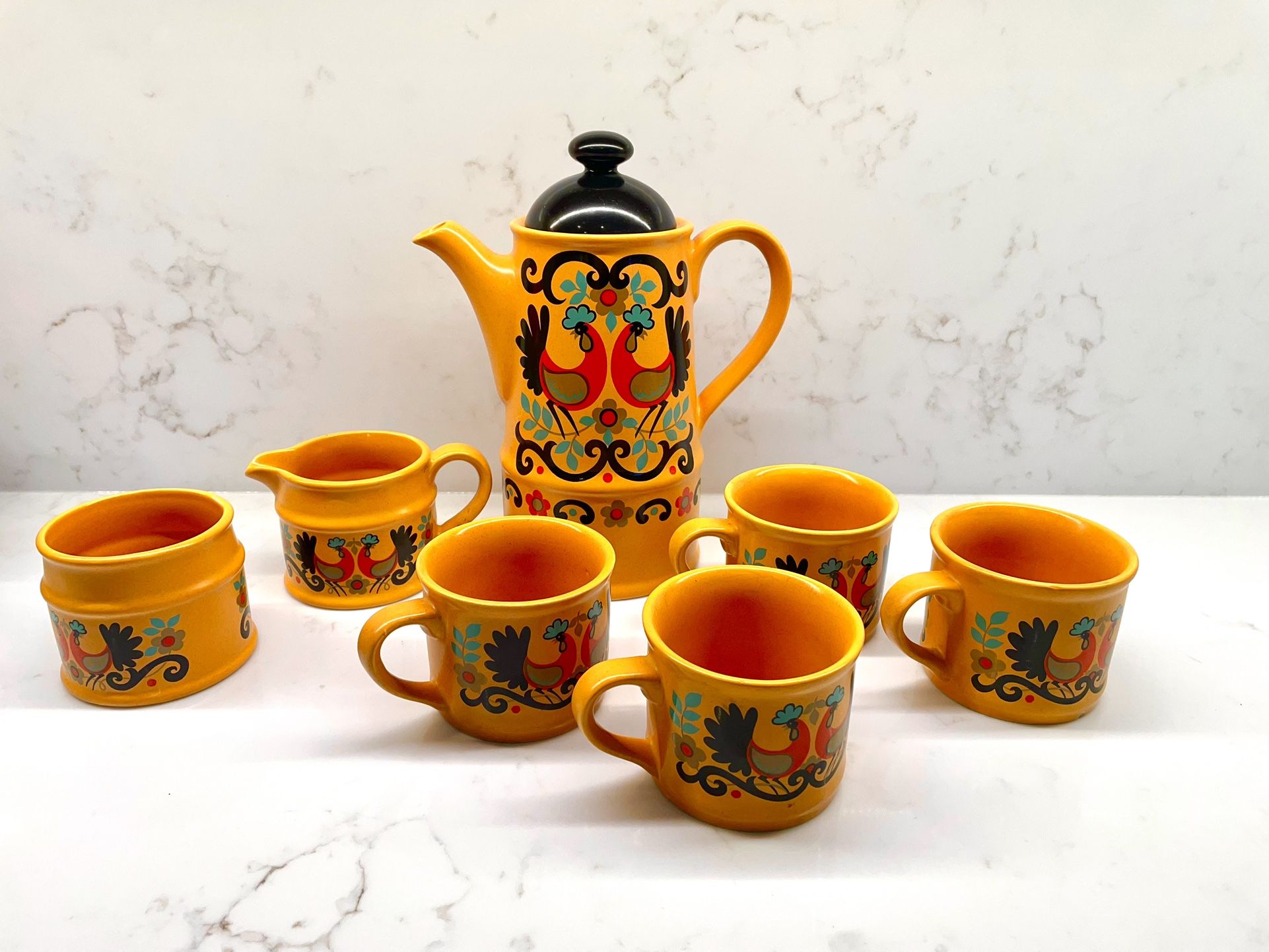 Sadler England Vintage Rooster Tea Set 1960’s VERY GOOD CONDITION