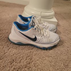 Nike KD 8 White Midnight Navy Basketball Shoe 