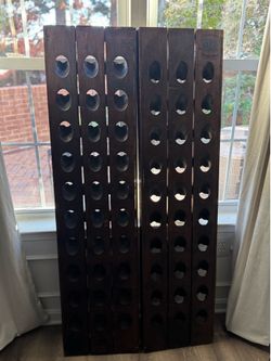 Pottery Barn french wine riddling rack wall decor