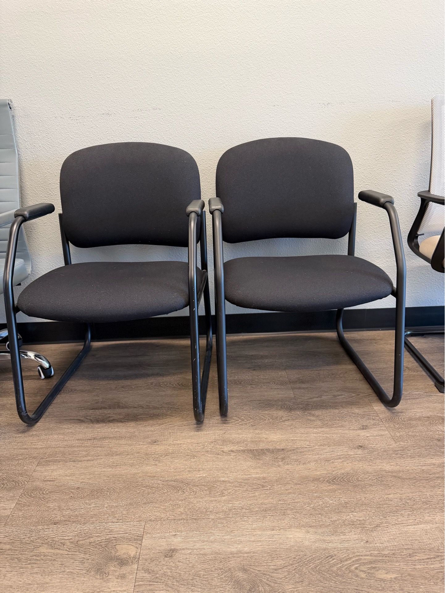 2 Black Reception / Waiting Room Chairs โ $89 for Both