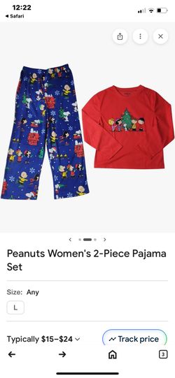 Peanuts Women’s 2 Piece Pajama Set , New 