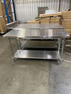 New Stainless Steel Work Tables NSF Kitchen Island Warehouse Packaging Prep Table