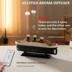 306]250ml Cruise Ship Humidifier Aroma Diffuser Jellyfish Mist LED Night Light