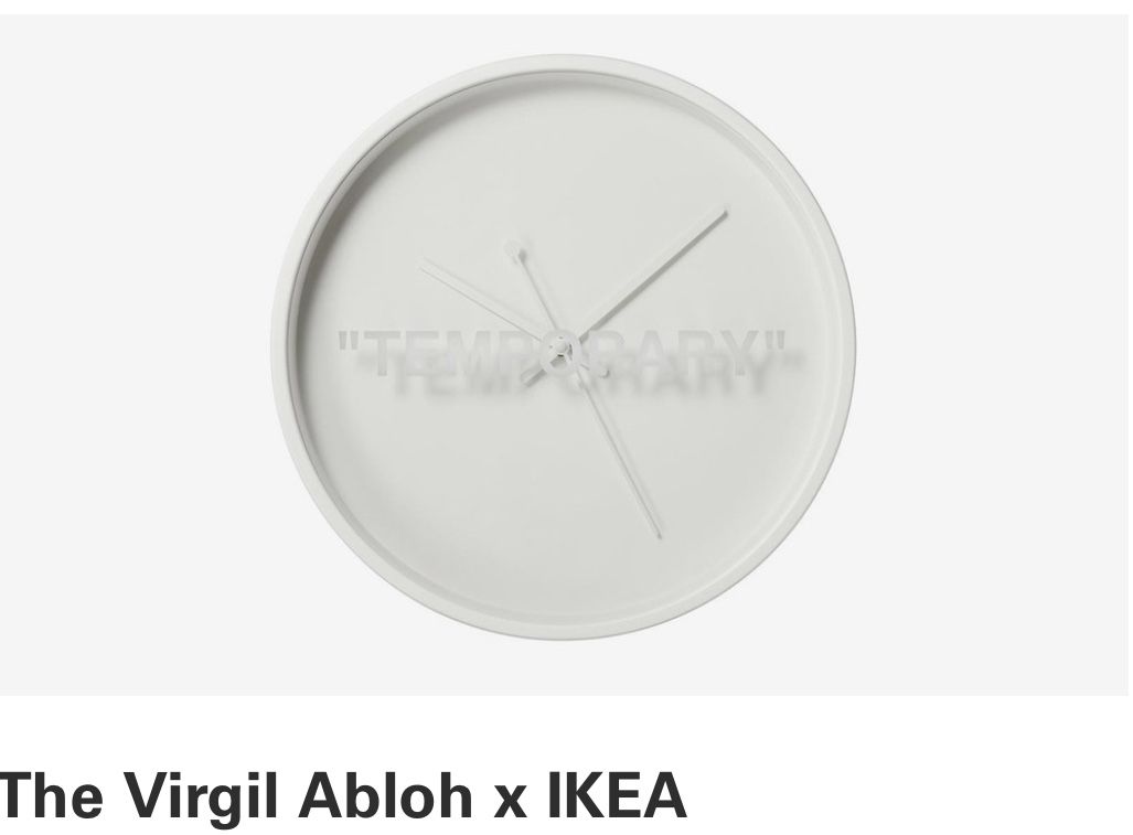 Temporary” wall clock - Ikea x Virgil Abloh collab for Sale in