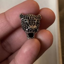 Panther Cat Silver Charm 925