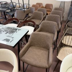 (10 available $50 each) 24 inch Espresso Faux Leather Counter Stool